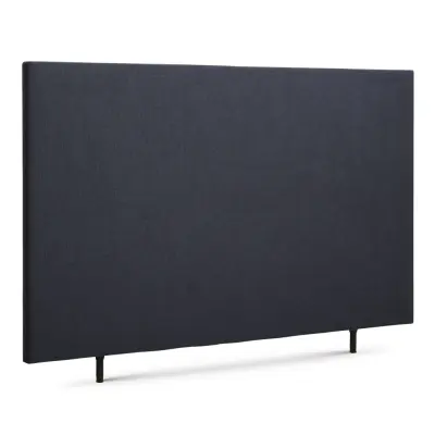 Vanlig sänggavel, justerbar i höjdled - blått polyestertyg (L:180)