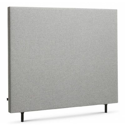 Vanlig sänggavel, justerbar i höjdled - ljusgrått polyestertyg (L:140)