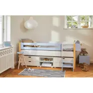 Manis-H Ariel enkelsäng med klassiskt nattduksbord och förvaring - 200 cm - 90x200