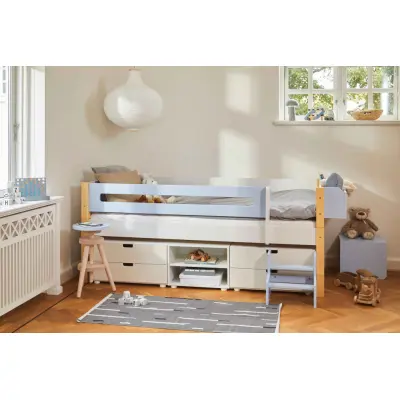 Manis-H Ariel enkelsäng med klassiskt nattduksbord och förvaring - 200 cm - 90x200