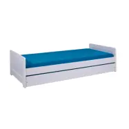 NORDIC LIVING COLLECTION Surf bäddsoffa 90x200 cm tillverkad av massivt trä i vitlack inklusive ribbotten med extra sovyta