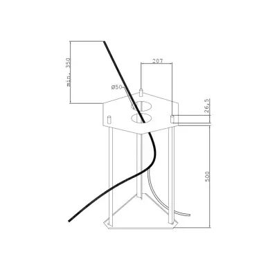 Norlys - London 2 Utomhus Parkstolpa Bred m/Markfäste Svart