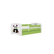 KOCOT KIDS Säng babydreams grön panda 2 utan låda med madrass 140/70