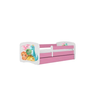 KOCOT KIDS Bed babydreams rosa små dinos utan låda med madrass 160/80