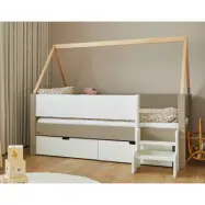 Manis-H Mimer Enkelsäng med klassisk sänggrind och lådor - 200 cm - 90x200