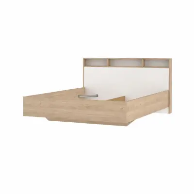 TWILUM Ikast Säng 160x200, Jackson Hickory / Vit, 169,8 x 216 x 0,97 cm