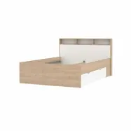 TWILUM Ikast Säng med 2 lådor 140x200, Jackson Hickory / Vit, 149,8 x 216 x 96,8 cm