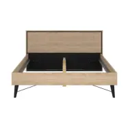 TVILUM Ry sängram, med huvudgavel och spaltbotten - naturfärgad folie/melamin och trä (160x200)