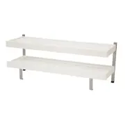 FURBO Nadja dubbel skohylla f&ouml;r golv, w. 2 hyllor - tr&auml; och st&aring;l