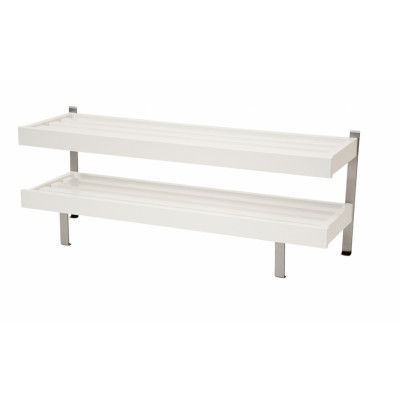 FURBO Nadja dubbel skohylla för golv, w. 2 hyllor - trä och stål