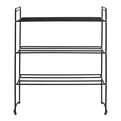 HOUSE NORDIC Swansea skohylla, med 3 hyllplan - svart stål (49,5x25x60)