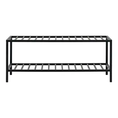 HOUSE NORDIC Vita skohylla - Skohylla, 2 hyllplan, svart stålram 79x34 cm