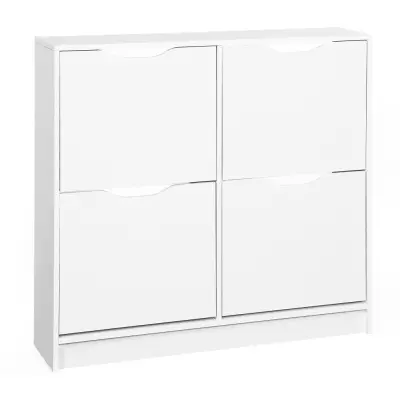 NORDIC LIVING COLLECTION Westphalen SK4 vitt skoskåp med 4 lutbara lådor för förvaring av dina skor