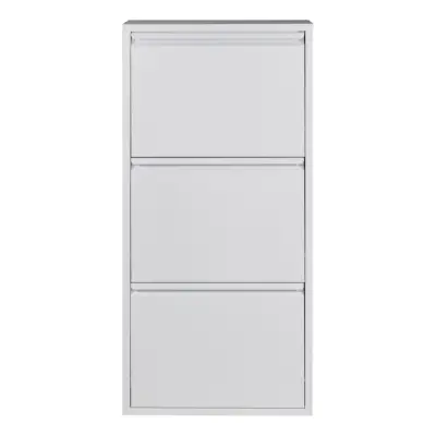 SPINDER DESIGN Billy 3 Skoskåp, med 3 Luckor, Rektangulärt - Vitt Stål (50 x 103 cm)