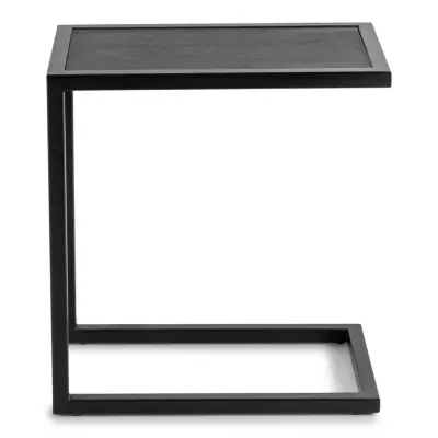 SPINDER DESIGN Daniël sidobord, rektangulärt - svart borstad ek och mattsvart stål (30x50)