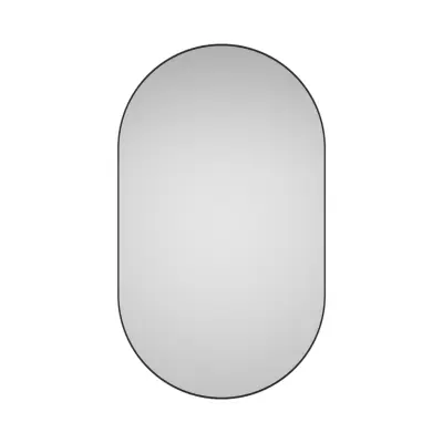 SPINDER DESIGN Donna väggspegel, arenaformad, med svart stålram - spegelglas (60x40)