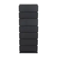 SPINDER DESIGN Joey skohylla - rektangulär i pulverlackerat stål, svart, 7 fack