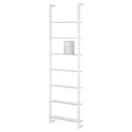 SPINDER DESIGN Rektangulär Cubic Bokhylla, med 7 Hyllplan - Glas och Vitt Stål