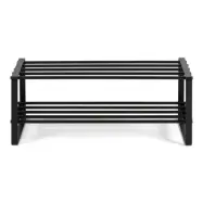 SPINDER DESIGN rektangulär Rex skohylla, med 2 hyllplan - svart stål