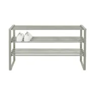 SPINDER DESIGN Rex Skohylla, med 3 Hyllplan - Dammgrön Stål (100 x 29 cm)