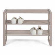 SPINDER DESIGN Rex skohylla, w. 3 hyllor - silkeslent taupe stål (70x29)