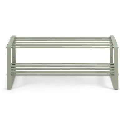 SPINDER DESIGN Rex skoställ, med 2 hyllor - dammgrönt stål (70x29)