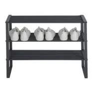 SPINDER DESIGN Rex skoställ, med 3 hyllor - svart stål (70x29)