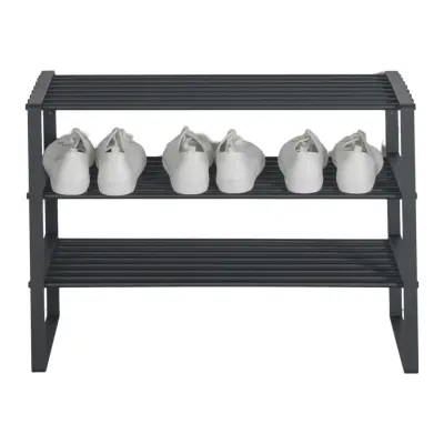 SPINDER DESIGN Rex skoställ, med 3 hyllor - svart stål (70x29)