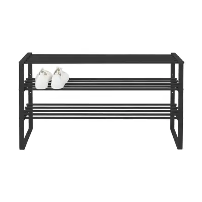 SPINDER DESIGN Rex Skoställ, med 3 Hyllplan - Svart Stål (100 x 29 cm)