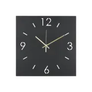 SPINDER DESIGN Time väggklocka, fyrkantig - svart stål (40x40)