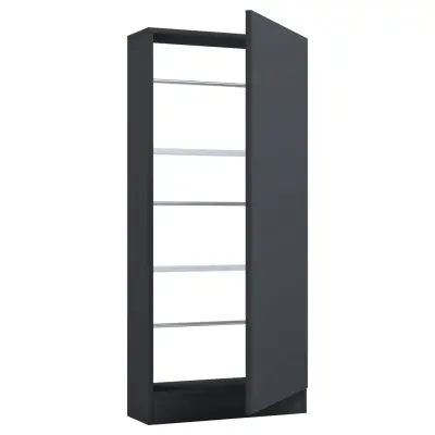 VCM NORDIC Fulisa skoskåp, m. 1 dörr, 2 hyllplan - antracitgrått trä