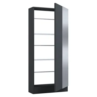 VCM NORDIC Fulisa skoskåp, m. spegel på dörr, 2 hyllplan - antracitgrått trä