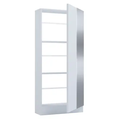 VCM NORDIC Fulisa skoskåp, m. spegel på dörr, 2 hyllplan - vitt trä