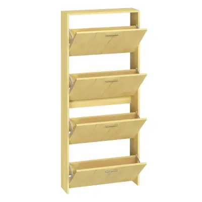 VCM NORDIC Sulos L skoskåp, med 4 dörrar - naturligt trä