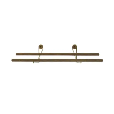 WE DO WOOD Skoställ Liten skohållare - naturlig ek och mässingsstål