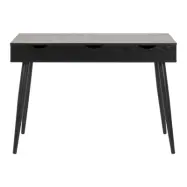 ACT NORDIC Neptune skrivbord - svart ask melamin / metall, med 3 lådor (110x50)