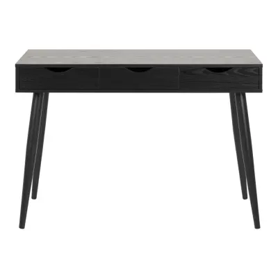 ACT NORDIC Neptune skrivbord - svart ask melamin / metall, med 3 lådor (110x50)