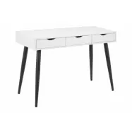 ACT NORDIC Neptune skrivbord - vit / svart melamin / metall, med 3 lådor (110x50)