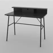 ACT NORDIC Pascal skrivbord, med 1 l&aring;da - svart MDF och metall