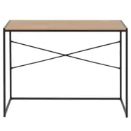 ACT NORDIC Seaford skrivbord - naturligt pappersspel och svart metall