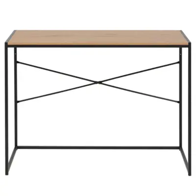 ACT NORDIC Seaford skrivbord - naturligt pappersspel och svart metall