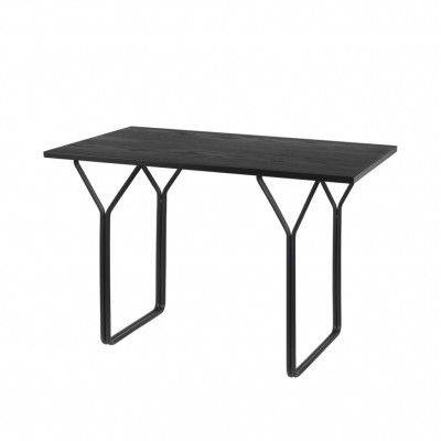 BROSTE COPENHAGEN Berit skrivbord, rektangulärt - svart askfanér och svart stål (120x60)