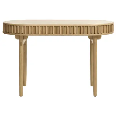 Carno skrivbord, med skjutdörr - naturlig ekfanér och ekträ (60x120)