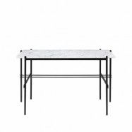 GUBI TS Desk skrivbord marble white, svartlackerat stål
