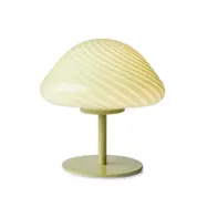 Halo Design Candy Mini Mush bordslampa, glashuvud, metallfot Oliv