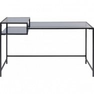 KARE DESIGN Loft Black skrivbord, med 1 fack - glas och stål