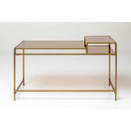 KARE DESIGN Loft Gold skrivbord, med 1 fack - glas och stål