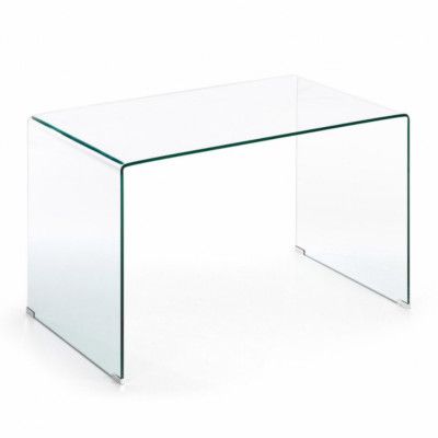 KAVE HOME Burano Skrivbord, Rektangulärt - Klarglas (125 x 70 cm)