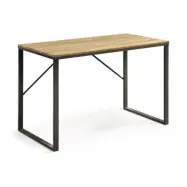 KAVE HOME Lisbet skrivbord - naturlig / svart MDF / metall, rektangulär (120x60)