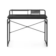 KAVE HOME rektangulärt Foreman-skrivbord - svart melamin och metall (98x48)